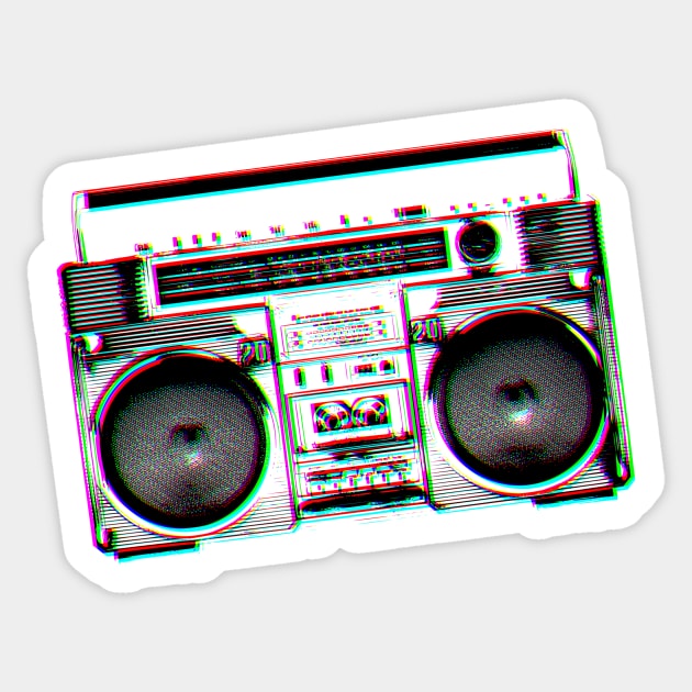 Retro Boom Box Sticker by SmartCraftCo